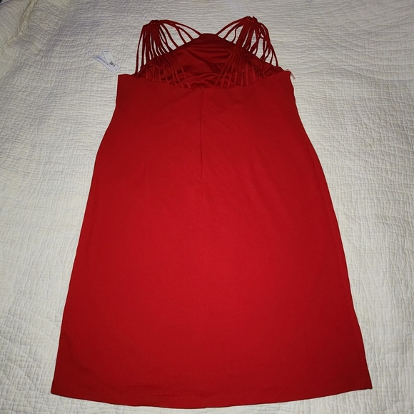 NWT Shelby & Palmer Womens Sz 3X Dress Strappy Sleeve Red Stretch - Picture 2 of 9